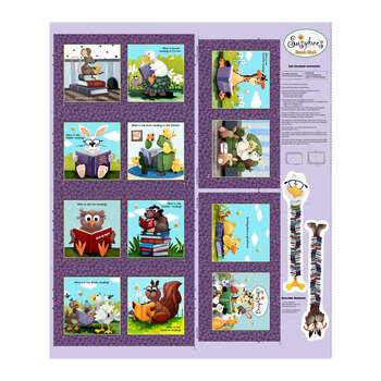 Book Buddies SB20460-690 Aubergine Storybook Panel by Clothworks
