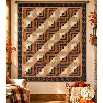  Log Cabin Throw Quilt Kit - Midnight Cheddar