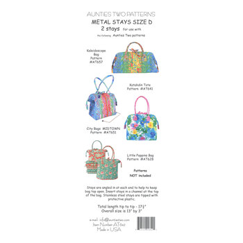 Size D Stays - Aunties Two Patterns