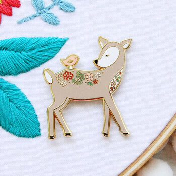 Floral Deer Magnetic Needle Minder by Flamingo Toes