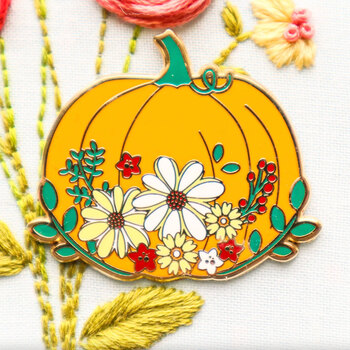 Floral Pumpkin Magnetic Needle Minder by Flamingo Toes