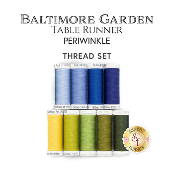  Baltimore Garden Table Runner Kit - Periwinkle Appliqué Thread Set