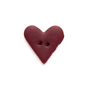 Button - Dark Red Folk Heart, Medium
