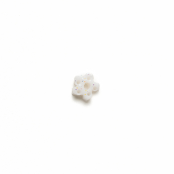 Button - White Glitter Snowflake, Extra Small