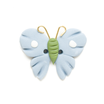 Button - Slate Blue Butterfly