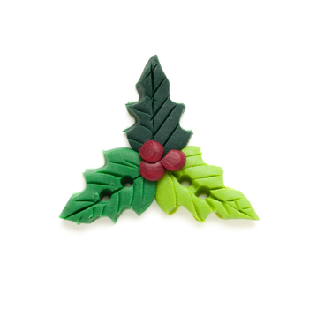 Button - Tri Color Holly