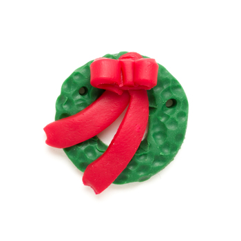 Button - Wreath with Windswept Bow