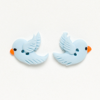 Button - Pale Bluebirds, Pair