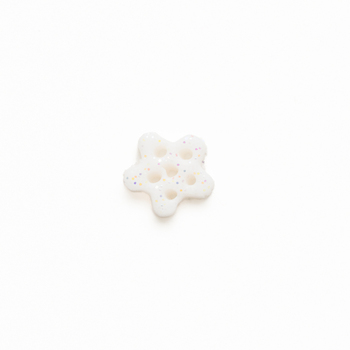 Button - White Glitter Snowflake, Small