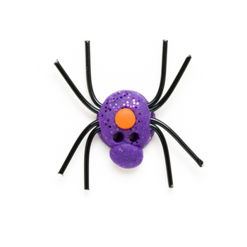 Button - Purple Glitter Spider