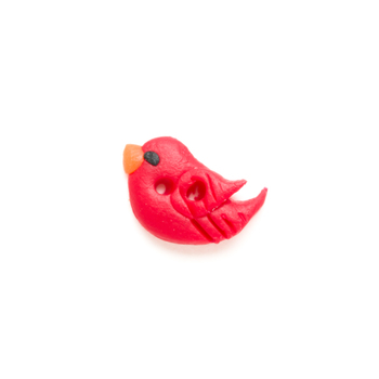 Button - Left-Facing Sitting Red Bird
