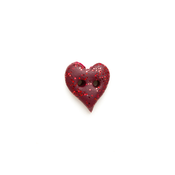 Button - Holiday Heart, Small (Pointed)
