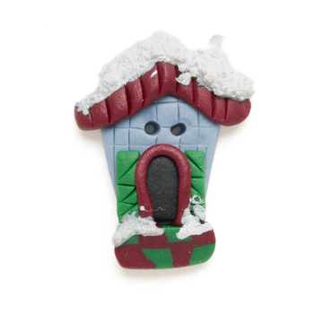 Button - Winter Birdhouse Medium