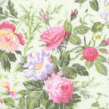 Garden Club MAS11470-W Gorgeous Blooms White by Maywood Studio