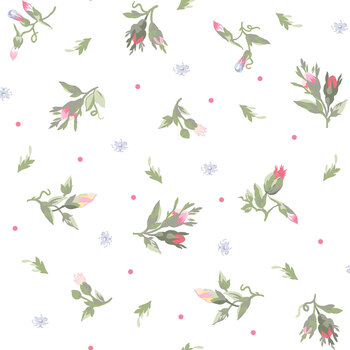 Garden Club MAS11474-W Flower Buds White by Maywood Studio