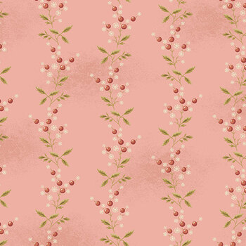 Eleni A-10735-E Snowberry Vine Strawberry by Laundry Basket Quilts for Andover Fabrics