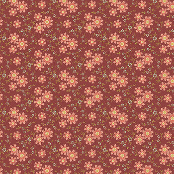 Eleni A-10733-R Daisy Dance Rust by Laundry Basket Quilts for Andover Fabrics