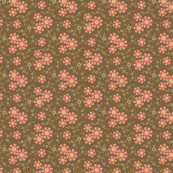 Eleni A-10733-N Daisy Dance Olive Brown by Laundry Basket Quilts for Andover Fabrics
