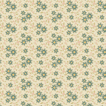 Eleni A-10733-LT Daisy Dance Almond Mint by Laundry Basket Quilts for Andover Fabrics