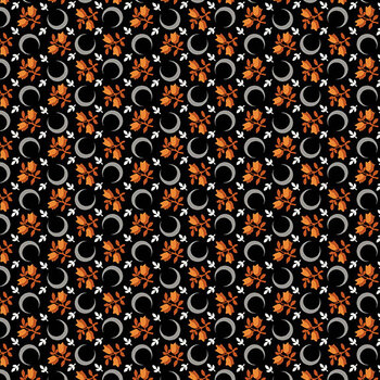 Nocturne A-10754-K Moon Flower Noir by Andover Fabrics