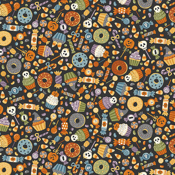 Hello Halloween MU-301-S Trick or Treat Gray by Makower UK for Andover Fabrics