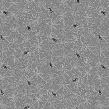 Hello Halloween MU-300-S Cobweb Gray by Makower UK for Andover Fabrics