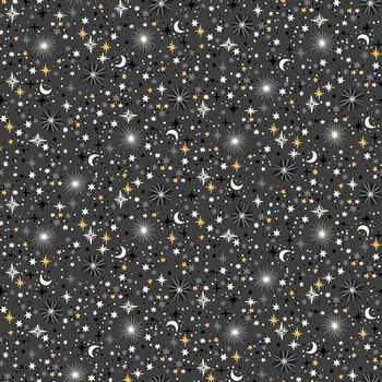 Hello Halloween MU-299-S Sparkle Gray by Makower UK for Andover Fabrics