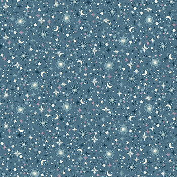 Hello Halloween MU-299-B Sparkle Blue by Makower UK for Andover Fabrics