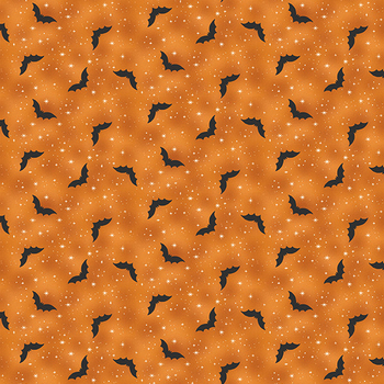 Hello Halloween MU-298-O Bats Orange by Makower UK for Andover Fabrics