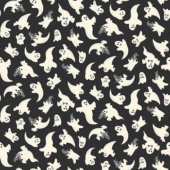 Hello Halloween MU-297-S Haunted Gray by Makower UK for Andover Fabrics