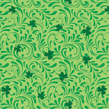 Little Bit of Luck 15251-44 Shamrock Scrolls Green by Kanvas Studio for Benartex