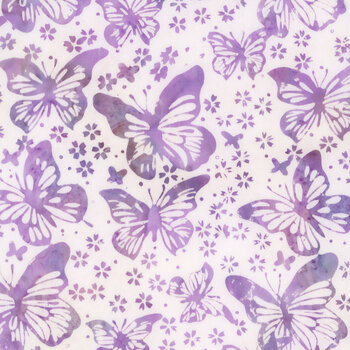 Pixie Patch 112622001 Butterflies Neutral Snow by Jerry Khiev for Island Batik