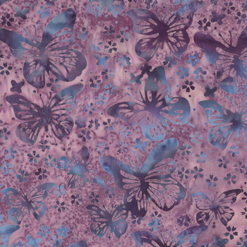 Pixie Patch 112622120 Butterflies Pink Petunia by Jerry Khiev for Island Batik