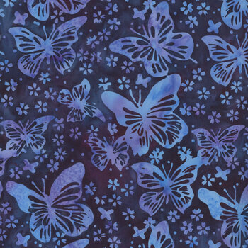 Pixie Patch 112622495 Butterflies Purple Merlot by Jerry Khiev for Island Batik