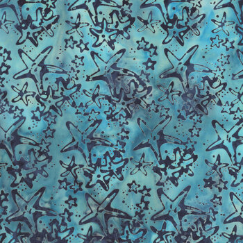Serene Sea 112637855 Starfish Multi Grey Teal Iceberg by Jerry Khiev for Island Batik