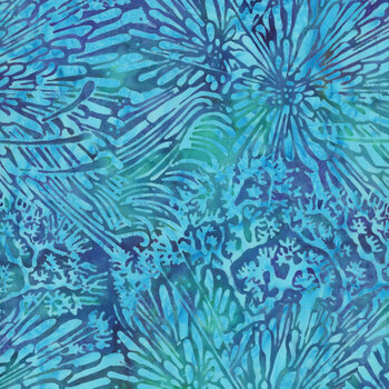 Serene Sea 112640802 Coral Multi Purple Teal Blue by Jerry Khiev for Island Batik