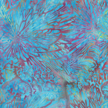 Serene Sea 112640850 Coral Multi Purple Green Fluorite by Jerry Khiev for Island Batik