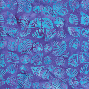Serene Sea 112642443 Shells Purple by Jerry Khiev for Island Batik