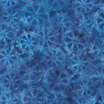 Serene Sea 112643570 Ship's Wheel Blue Cornflower by Jerry Khiev for Island Batik