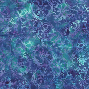 Serene Sea 112643829 Ship's Wheel Multi Turquoise Purple by Jerry Khiev for Island Batik