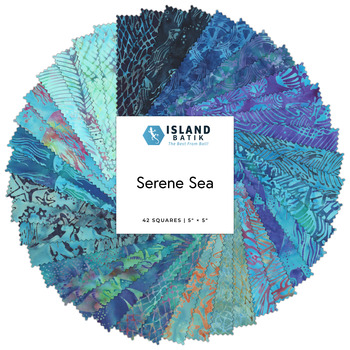 Serene Sea  5" Squares Jerry Khiev for Island Batik