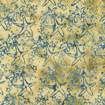 Coastal Current 112637059 Starfish Brown Tumbleweed by Jerry Khiev for Island Batik