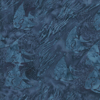 Coastal Current 112639575 Fish Blue Marine by Jerry Khiev for Island Batik