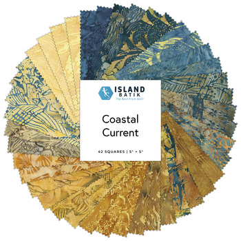 Coastal Current  5" Squares Jerry Khiev for Island Batik