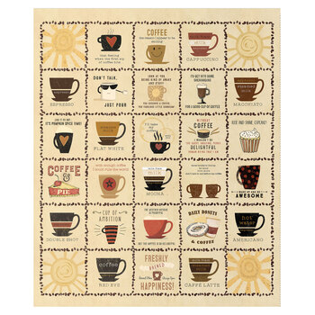 Coffee Talk Y5168-61 Blocks Light Taupe Panel by Dan DiPaolo for Clothworks