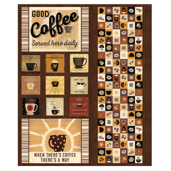 Coffee Talk Y5169-15 Tabletop Brown Panel by Dan DiPaolo for Clothworks