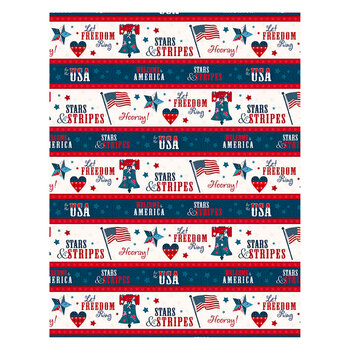 Freedom and Glory 30116-243 Repeating Stripe Multi by Beth Grove for Wilmington Prints