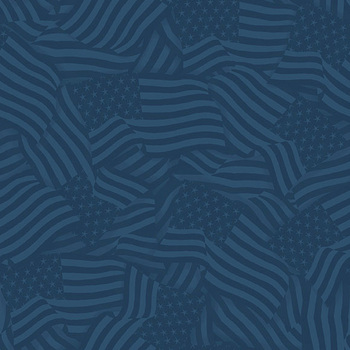 Freedom and Glory 30118-444 Packed Flags Navy by Beth Grove for Wilmington Prints