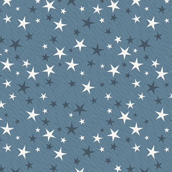 Freedom and Glory 30120-414 Star Toss Denim Blue by Beth Grove for Wilmington Prints