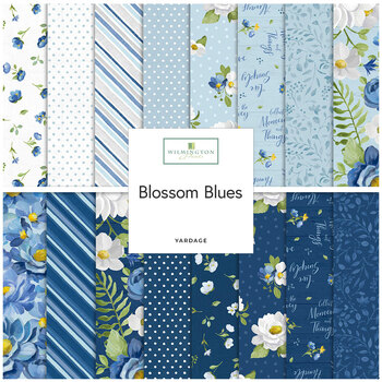 Blossom Blues  Yardage by Silvi Vassileva for Wilmington Prints